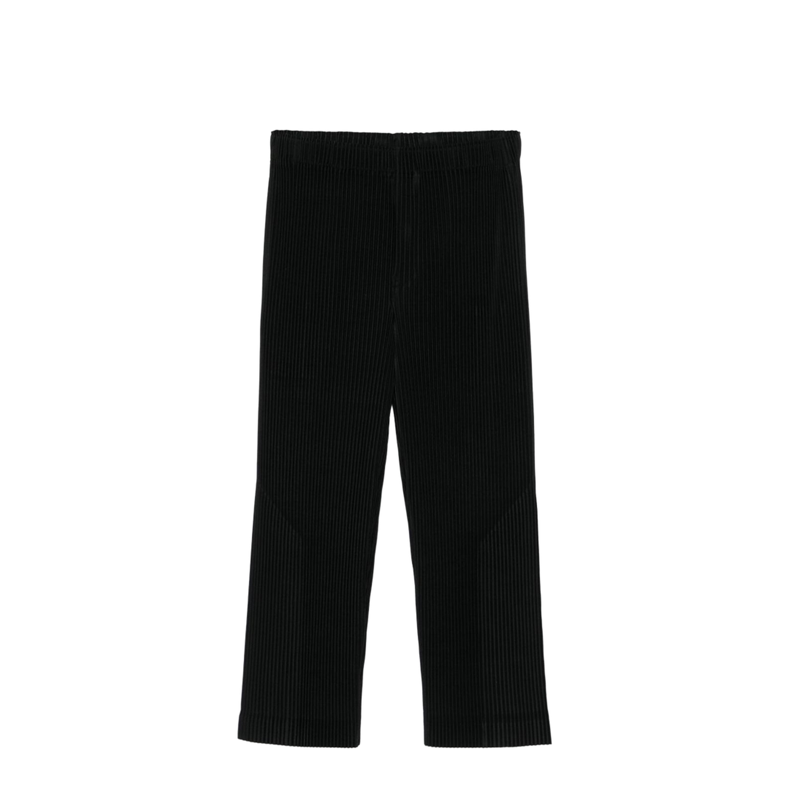Black Elasticated Waistband Plissé Effect