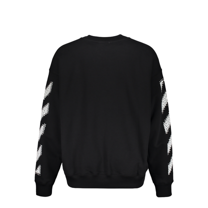 Modern Black Sweatshirt With White Stripes
