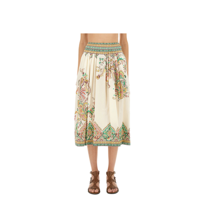Paisley Floral Print Midi Skirts