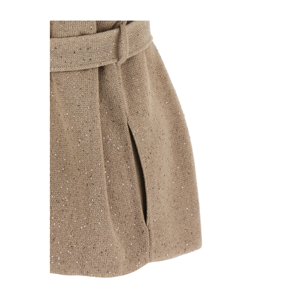 Double-Breasted Cotton Coat - Beige