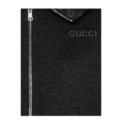 Embroidered Wool and Silk Hooded Jacket