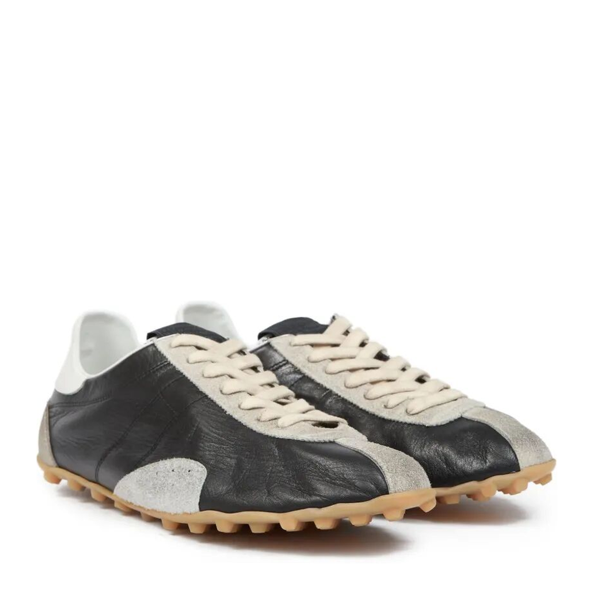 Sprinters Sneakers In Black Leather And Vintage Suede