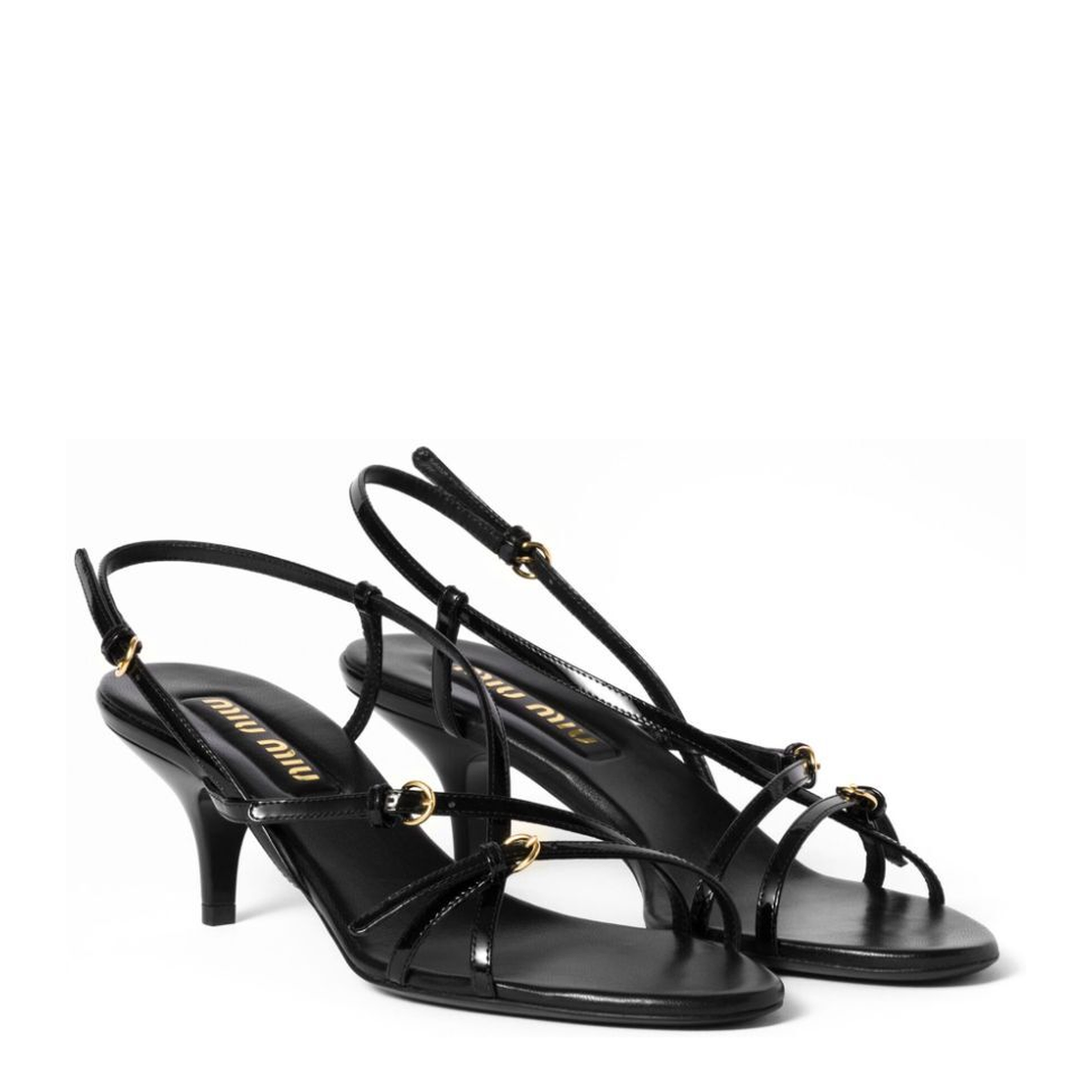 MAYFEYR - MIUMIU - Patent Leather Sandals With Buckles - 5X342EFB055069F0002