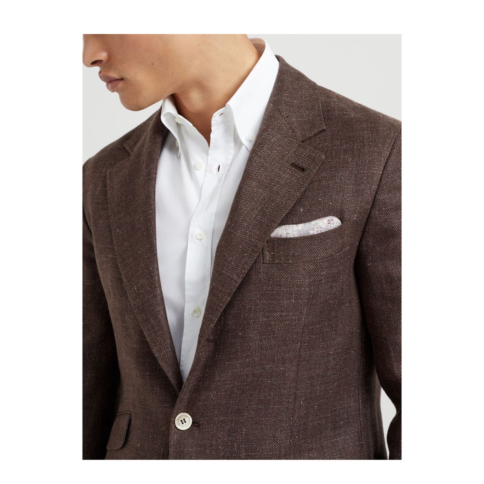 Double Face Linen and Silk Pocket Square with Paisley Design