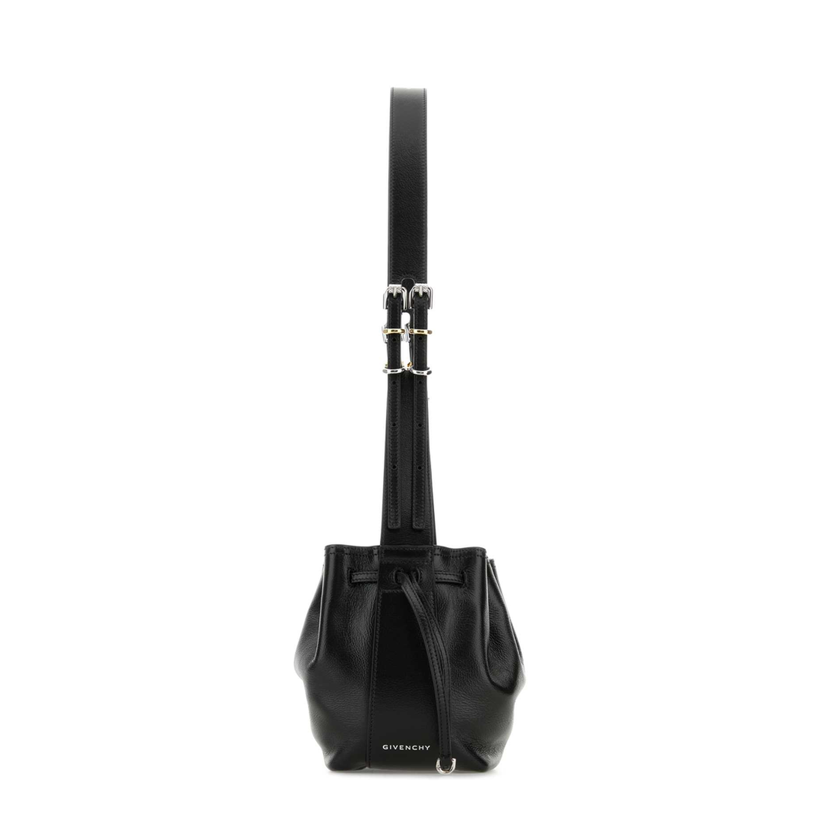 Black Leather Small Pumpkin Crossbody Bag