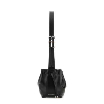 Black Leather Small Pumpkin Crossbody Bag