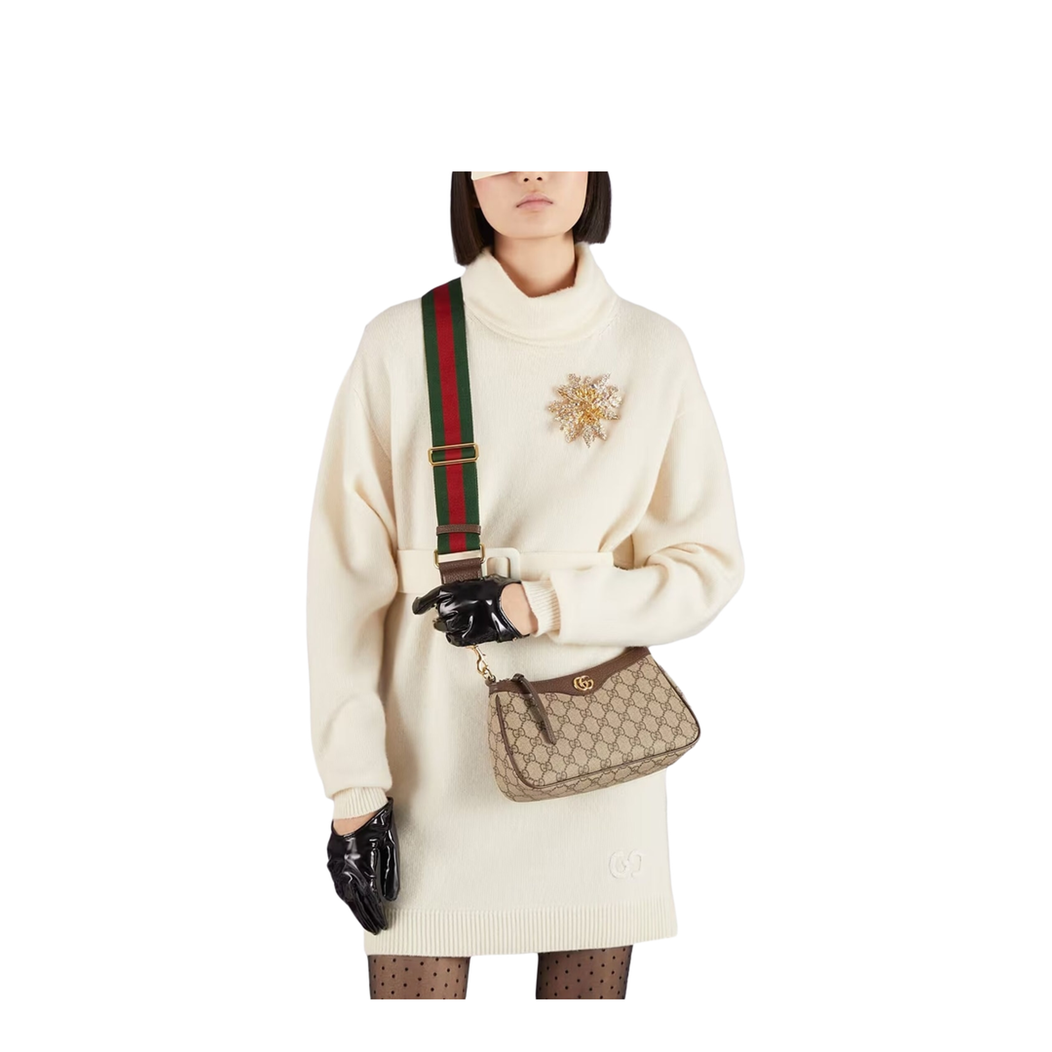 Ophidia Mini Leather Bag - Brown