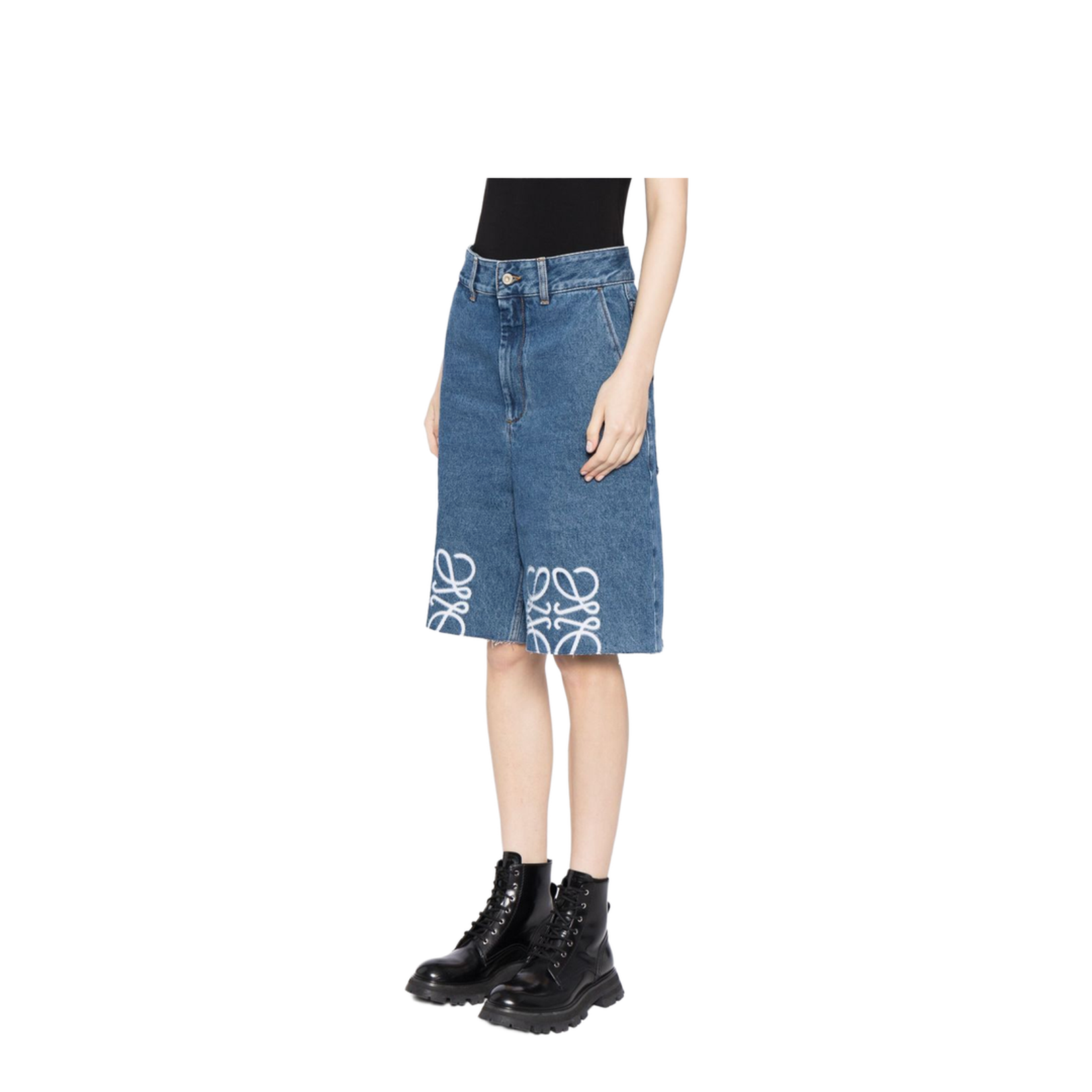 Indigo Blue Cotton Denim Wide Leg Pants