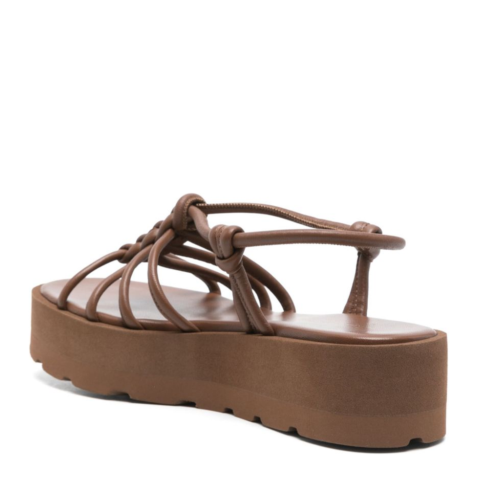 Leather Brown Slingback Sandals