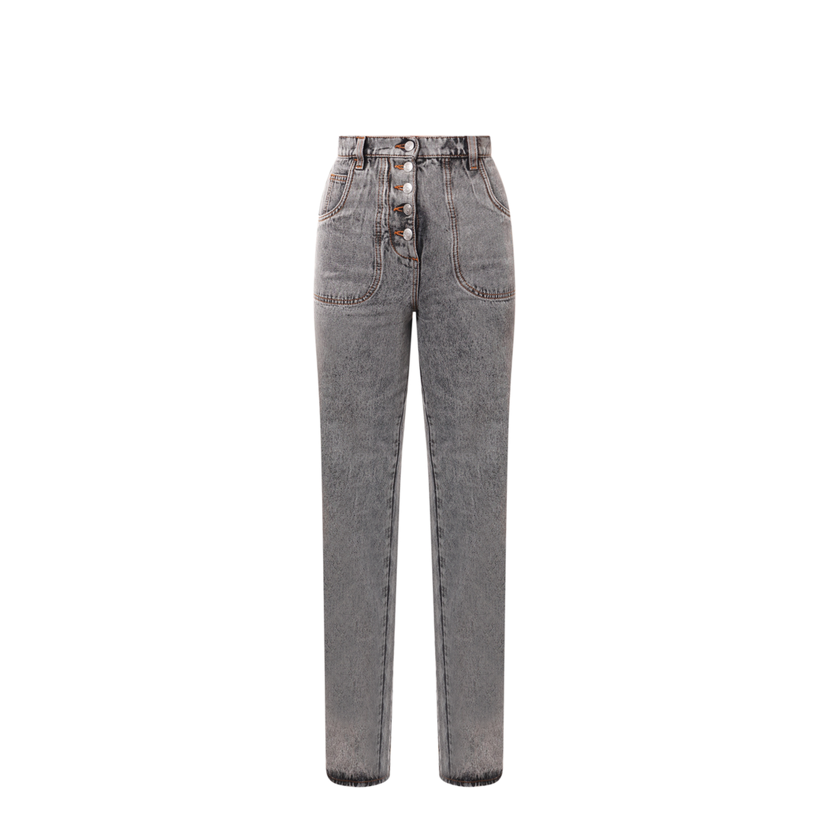 Wide Flare Leg Multi-buttons Jeans
