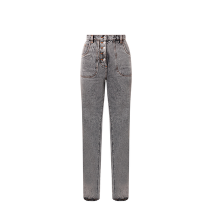Wide Flare Leg Multi-buttons Jeans
