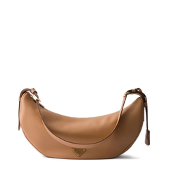 Large Calf Leather Shoulder Bag - Naturale