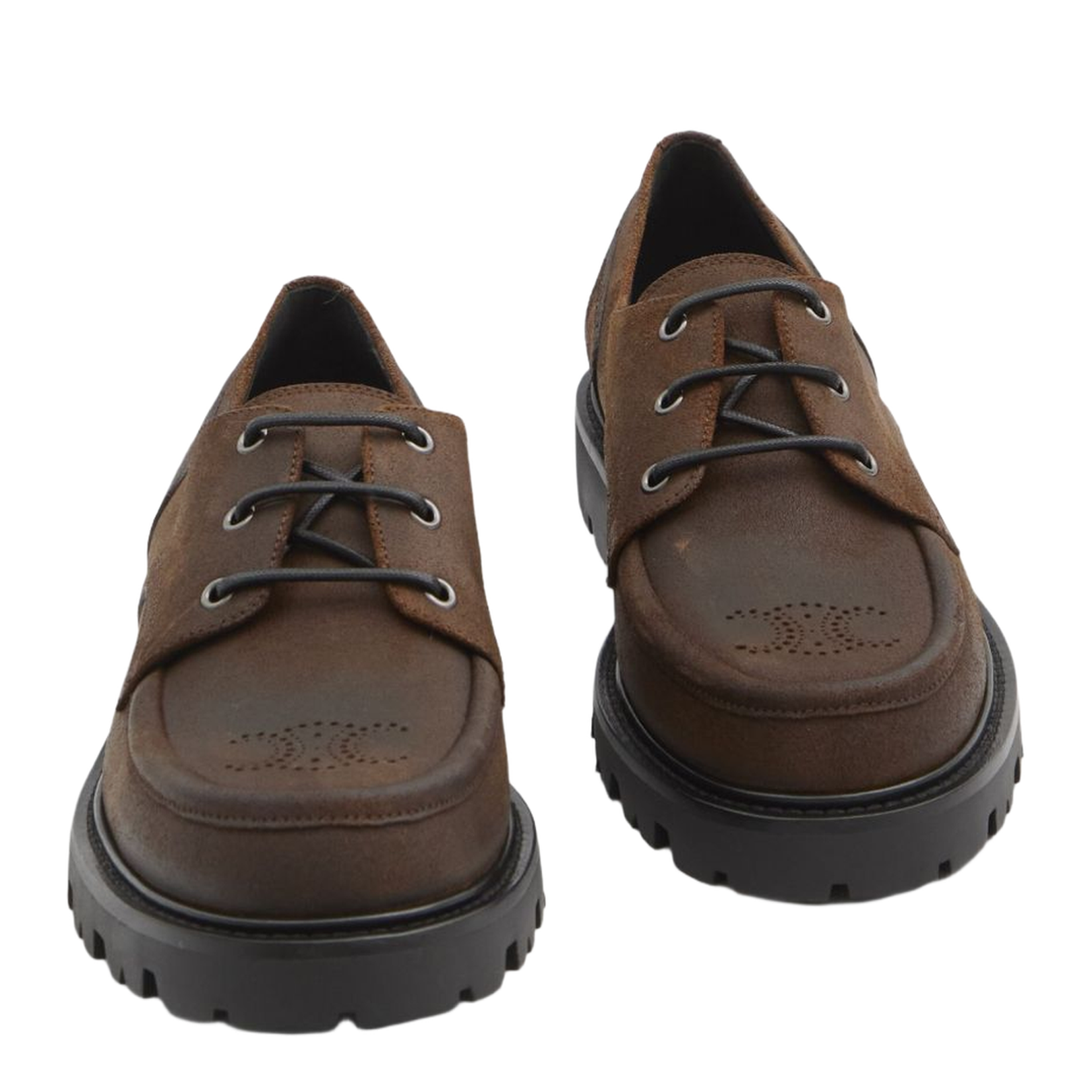 Margaret Derby Loafer In Waxed Suede Calfskin