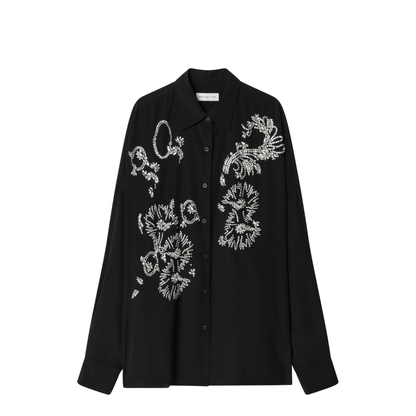 Black Shirt With Sequin Embroidery