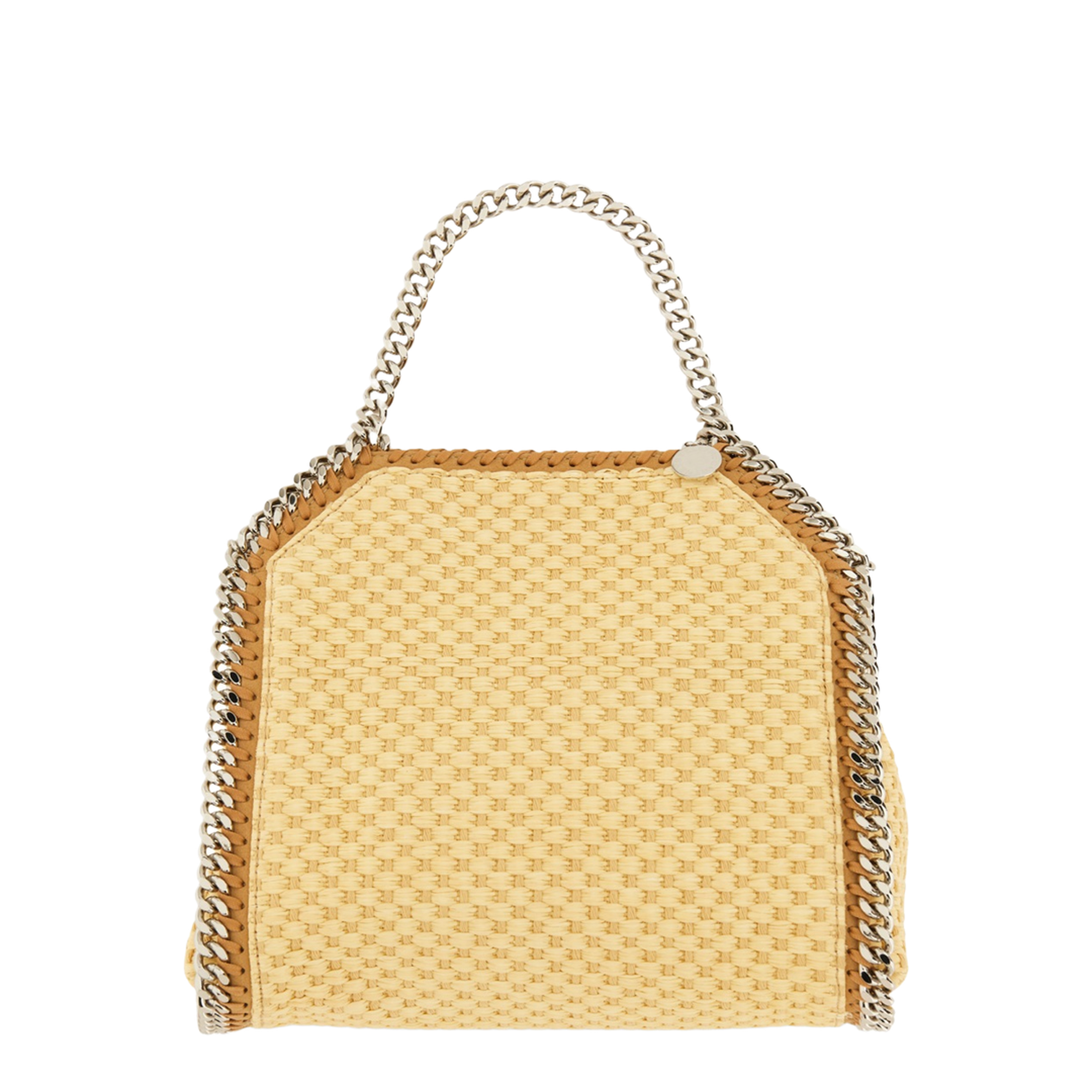 Natural Beige Falabella Woven Mini Tote Bag