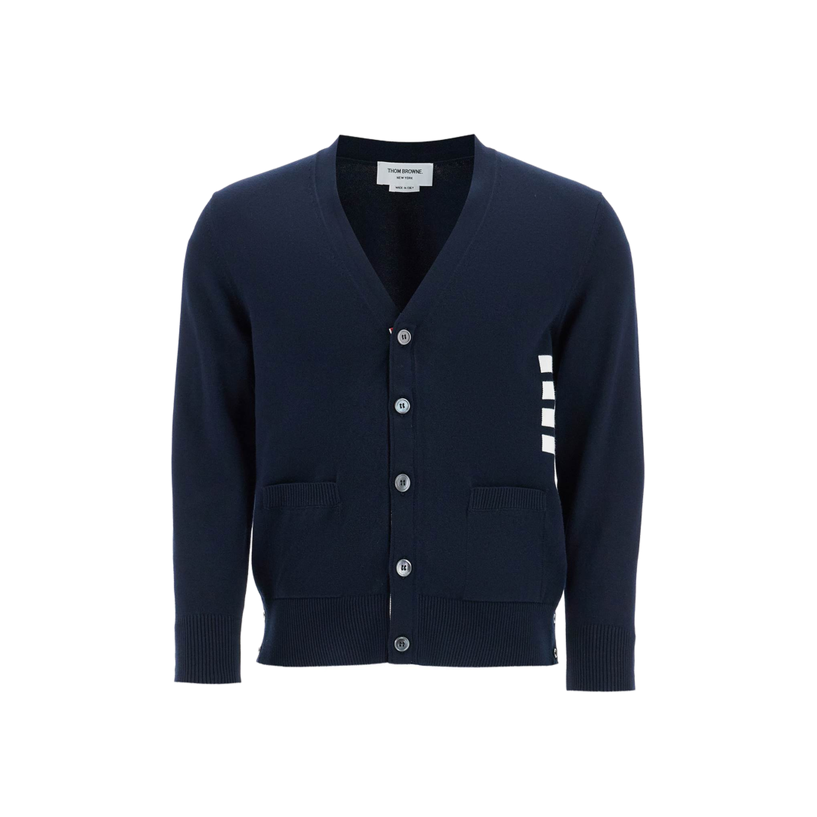 4-Bar Cotton Cardigan