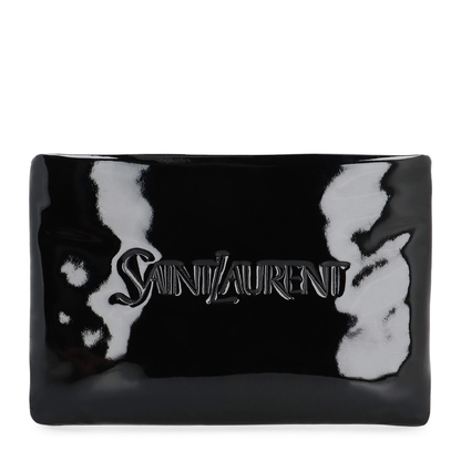 Puffy Small Leather Clutch Bags - Black
