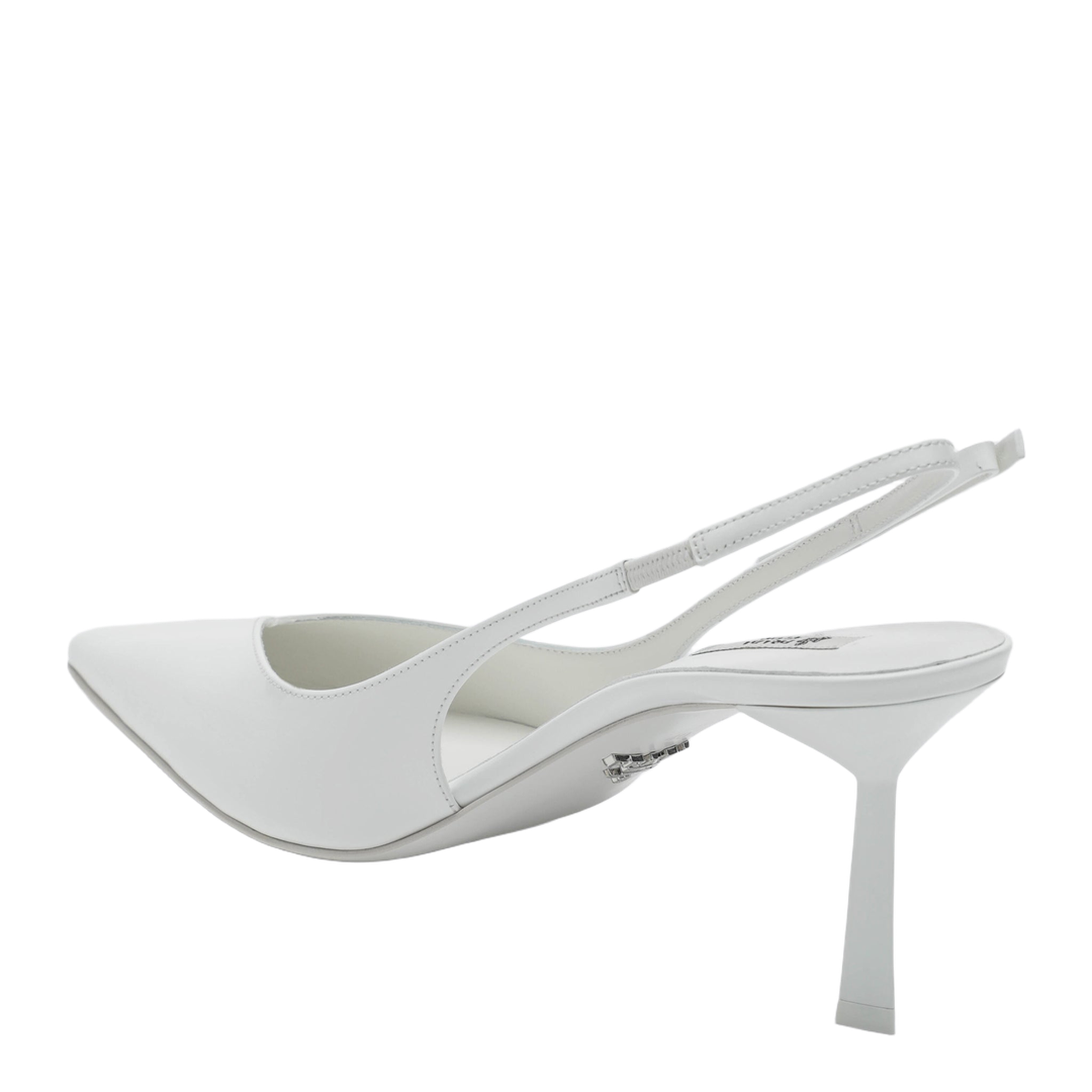 White Leather Slingback Pumps