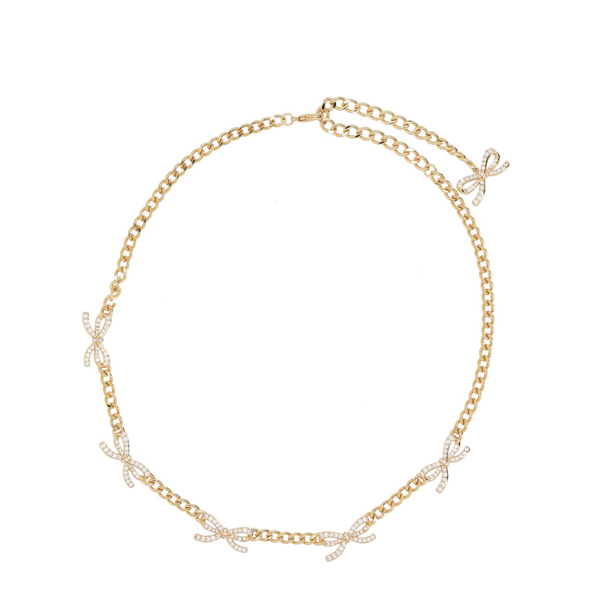 MAYFEYR - Self Portrait - Necklace With Bows And Crystals - AW25607NGDGOLD