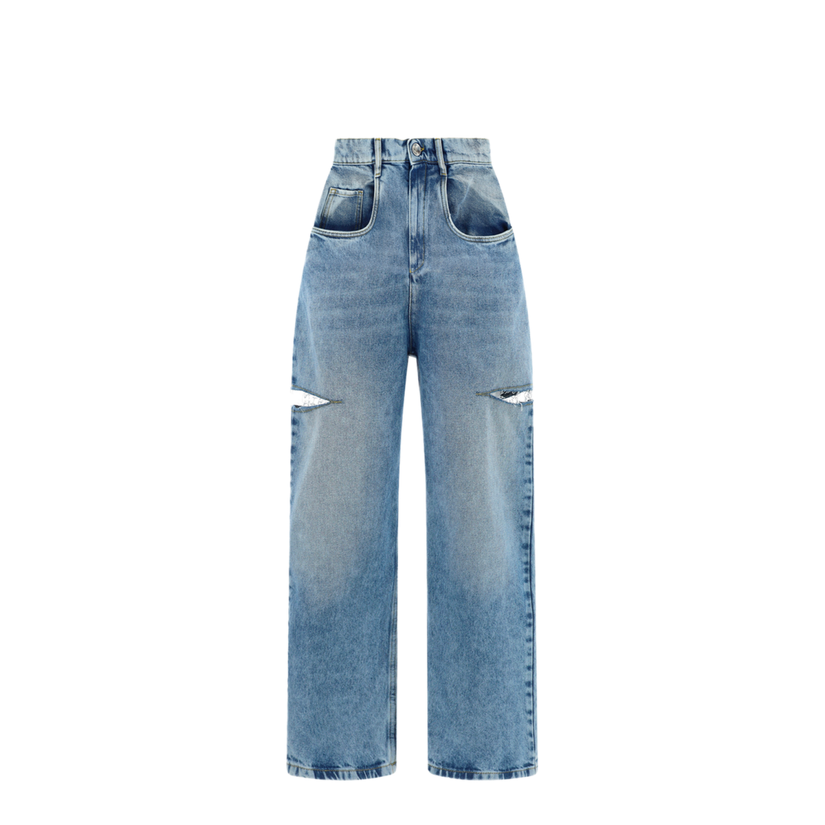 Denim Jeans with Slash Details