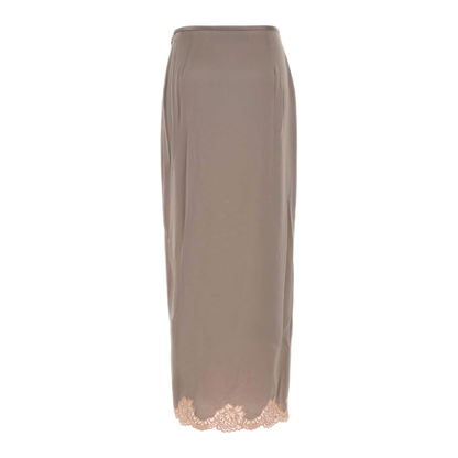 MAYFEYR - Valentino - Dove Grey Satin Skirt - 9B0RAFQ08M63YR