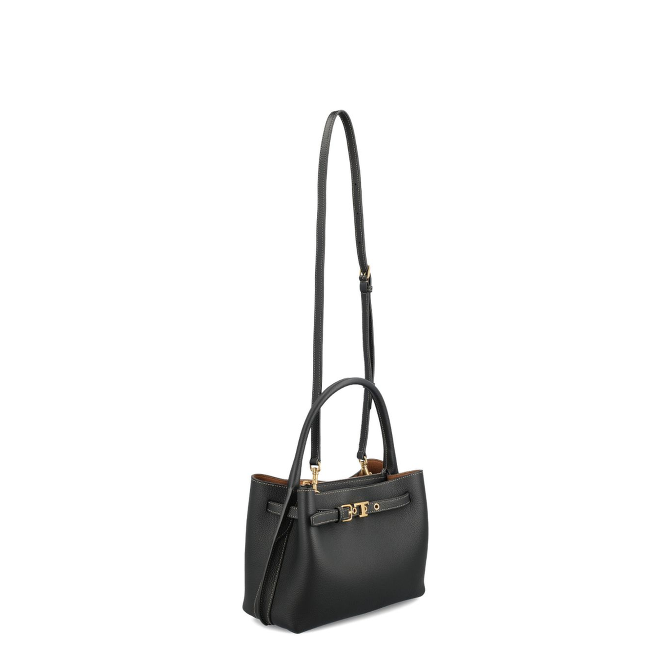 T Timeless Mini Calfskin Leather Top-Handle Bag - Black