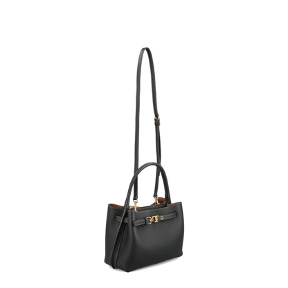 T Timeless Mini Calfskin Leather Top-Handle Bag - Black