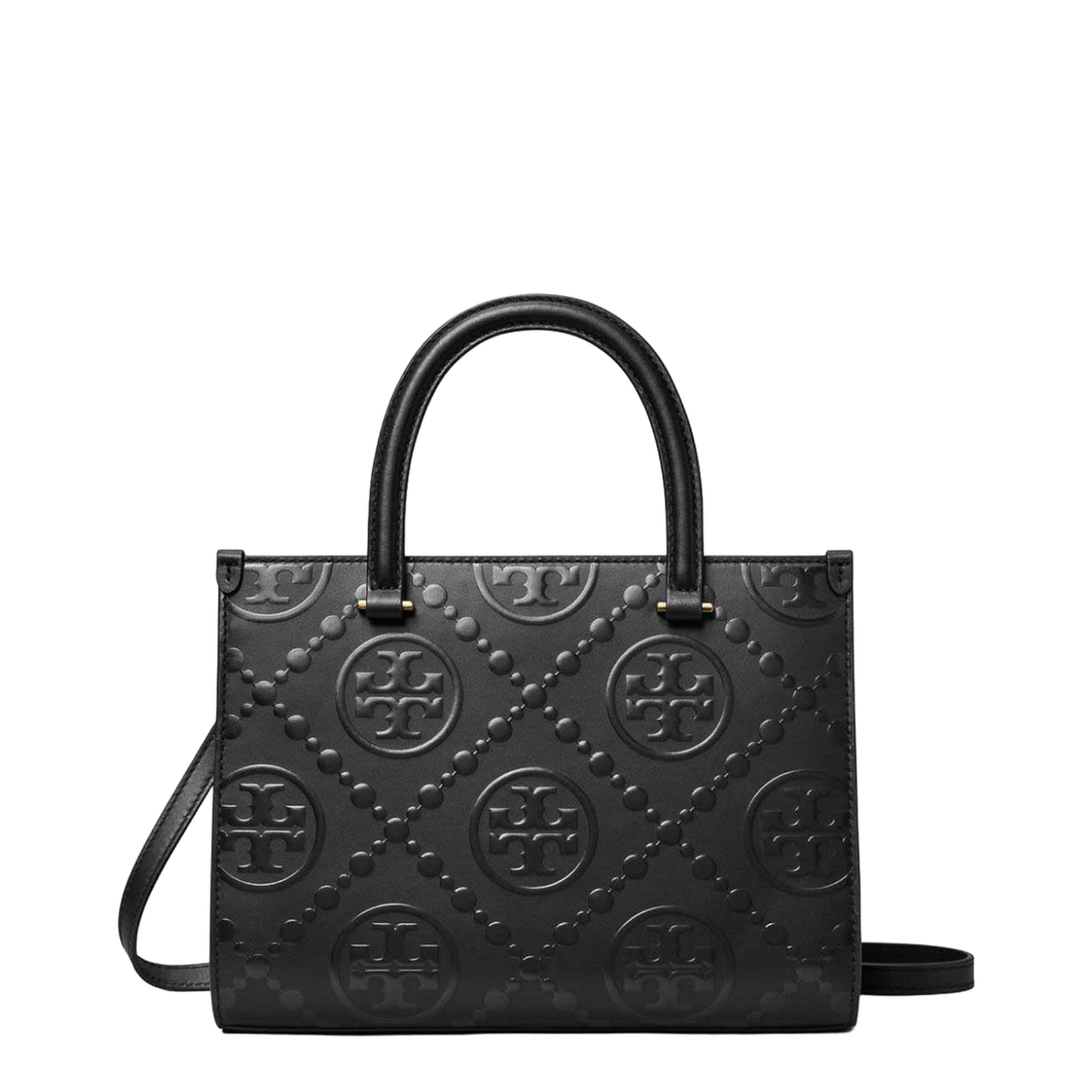 T Monogram Embossed Square Tote Bag
