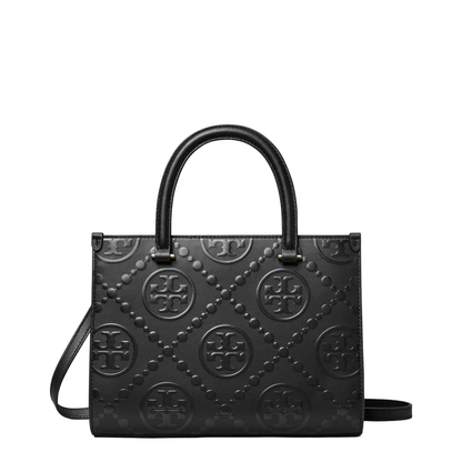 T Monogram Embossed Square Tote Bag