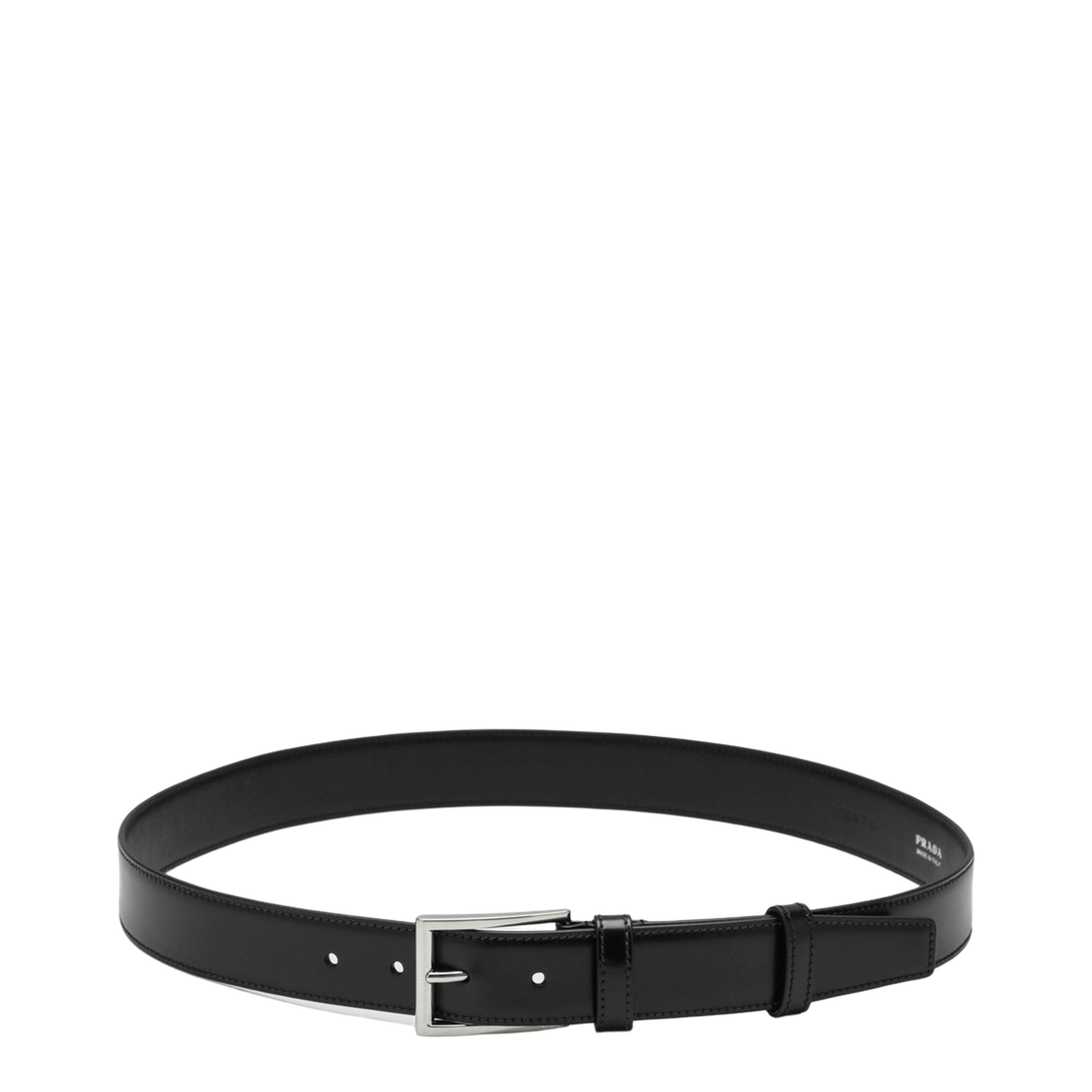 Black Polished Leather Belt