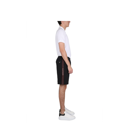 Black Cotton Bermuda Shorts