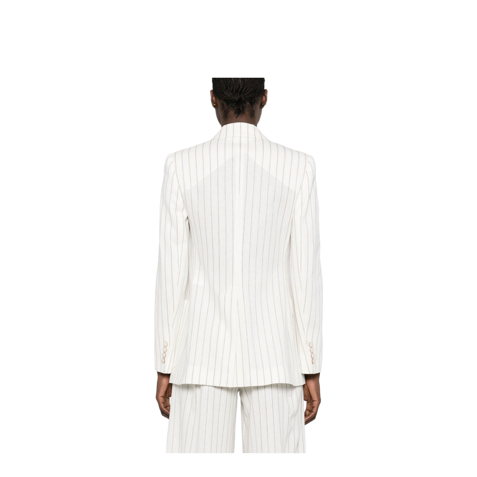 Linen-Blend Single-Breasted Jacket In White