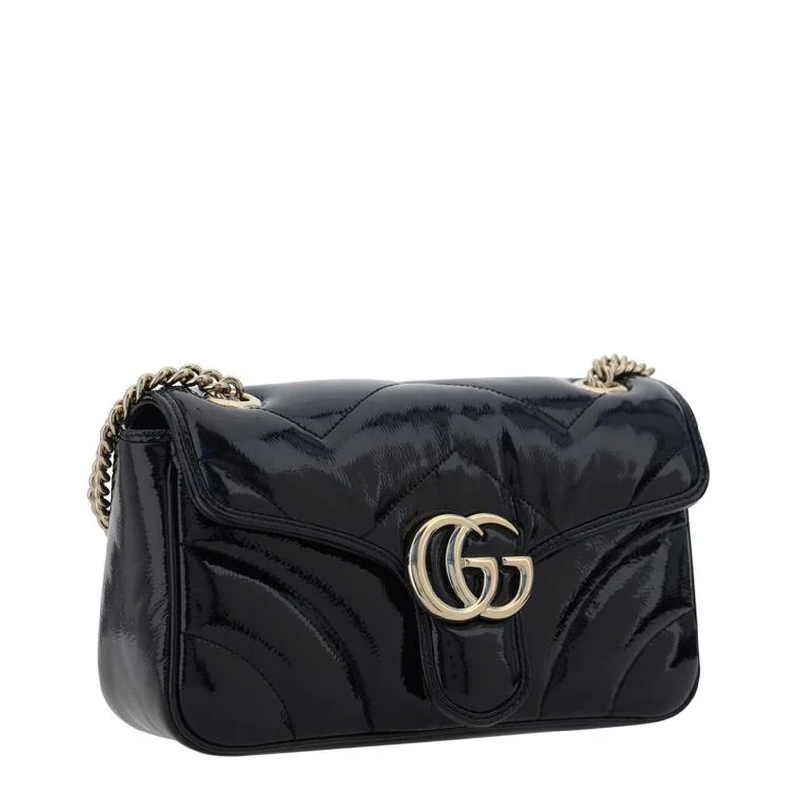 GG Marmont Medium Leather Shoulder Bag - Navy Blue