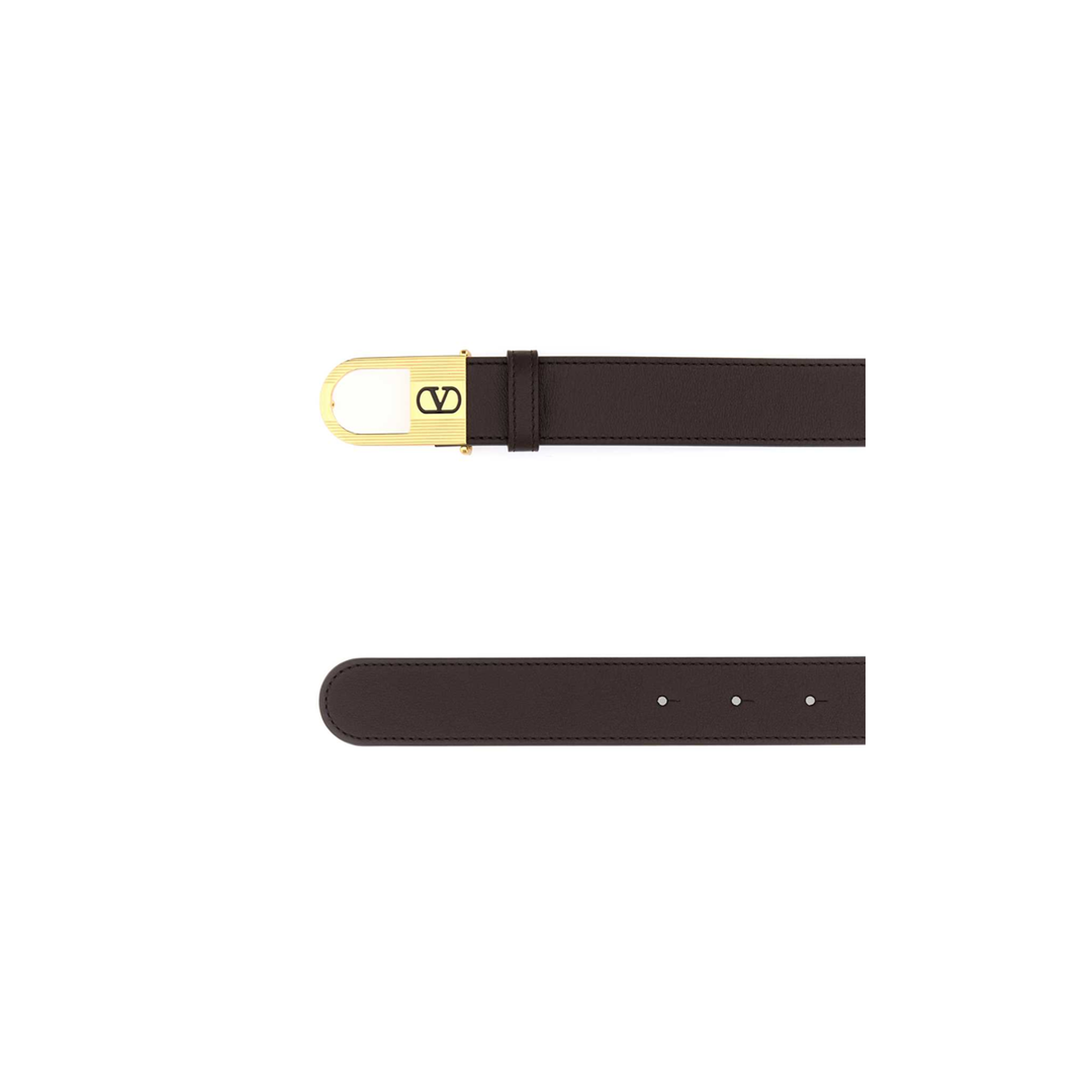 Chocolate Leather VLogo Signature Belt