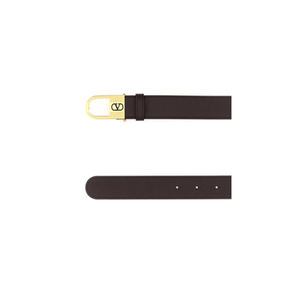 Chocolate Leather VLogo Signature Belt