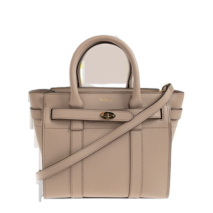Mini Zipped Bayswater Small Calfskin Top-Handle Bag - Cashmere Taupe