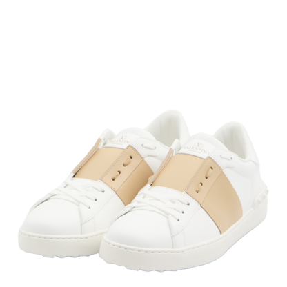 Open Sneaker in Smooth Leather - White
