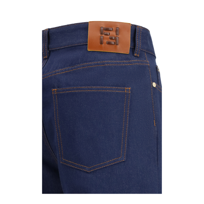 MAYFEYR - Fendi - Five-Pocket Straight Cut Jeans With Logo Detail - FLP882AOHS