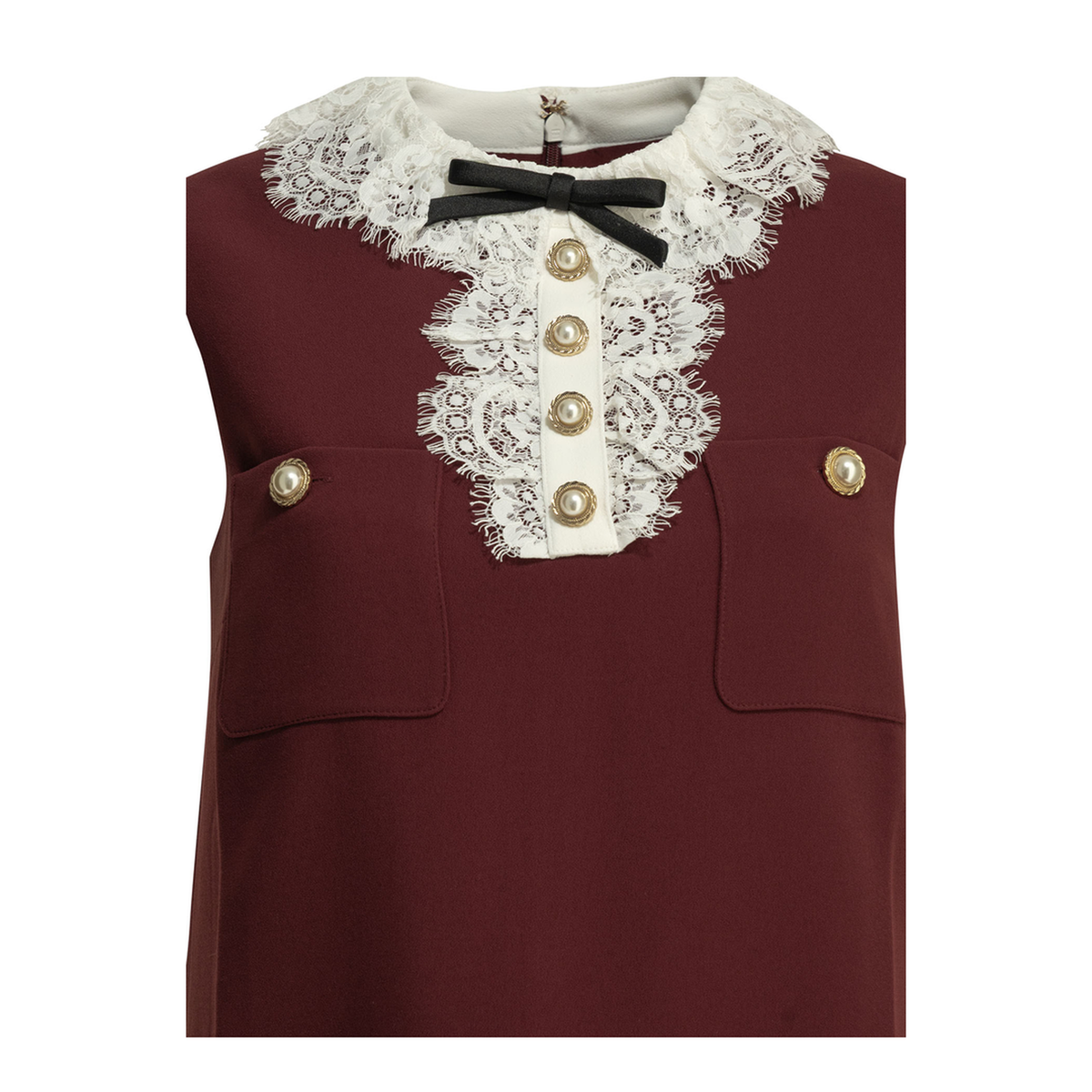 MAYFEYR - Self Portrait - Short Dress With Lace Detail - PF26001SBBUBURGUNDY