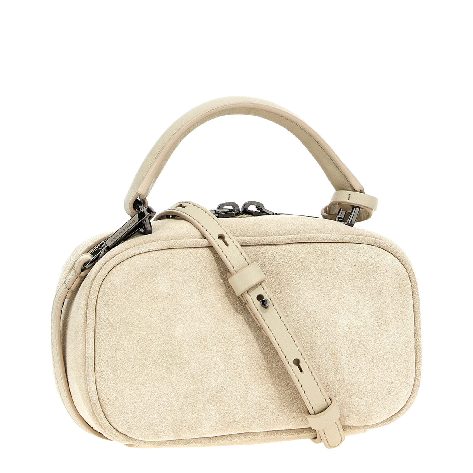 'Boston Explorer' White Crossbody Bag With Removable Metal Padlock Charm