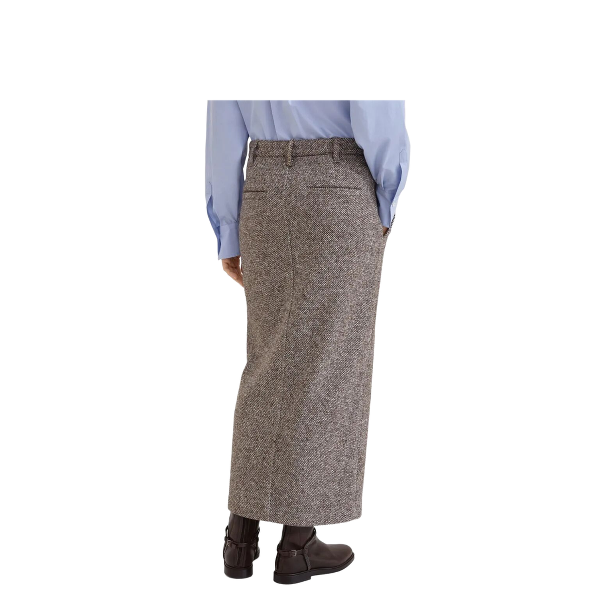 MAYFEYR - Brunello Cucinelli - Wool And Silk Mélange Diagonal Sartorial Pencil Skirt With Monili - MG531G3918