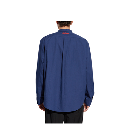 College Emblem Shirt in Oxford Cotton Blue