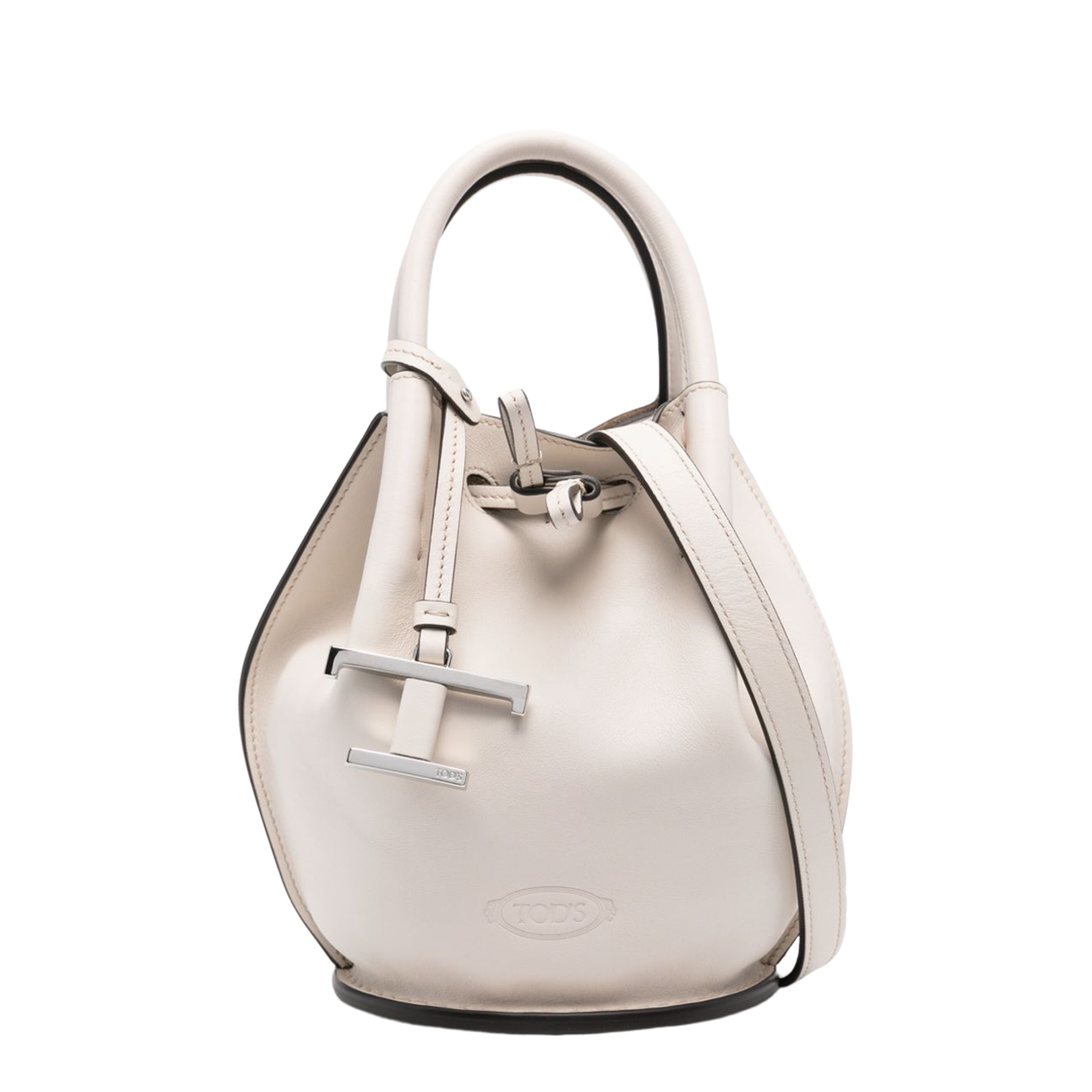 Ecru Drawstring Shoulder Bag