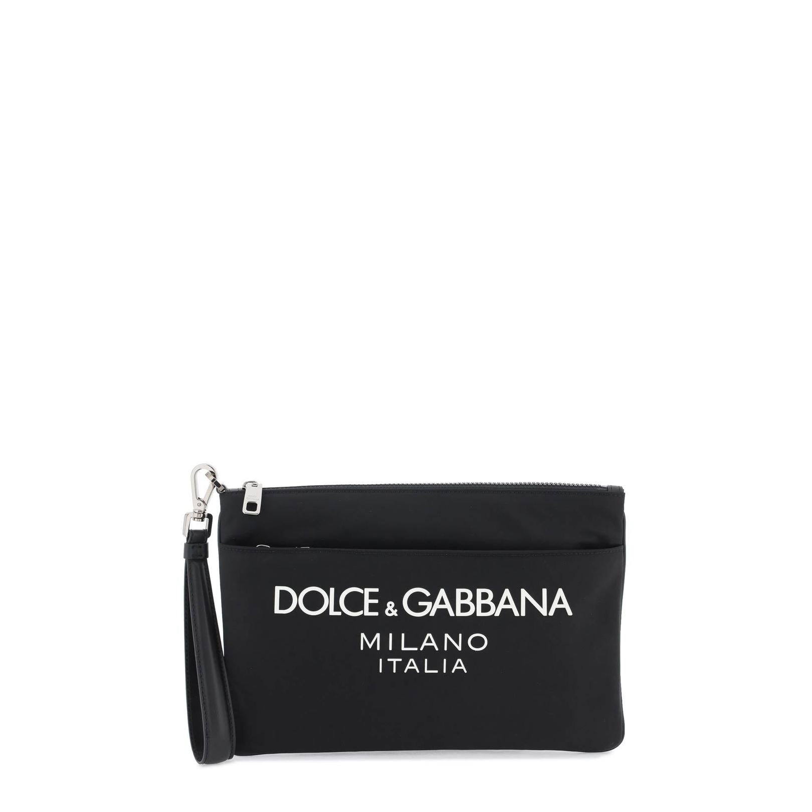 Dolce & Gabbana nylon pouch with rubberized logo