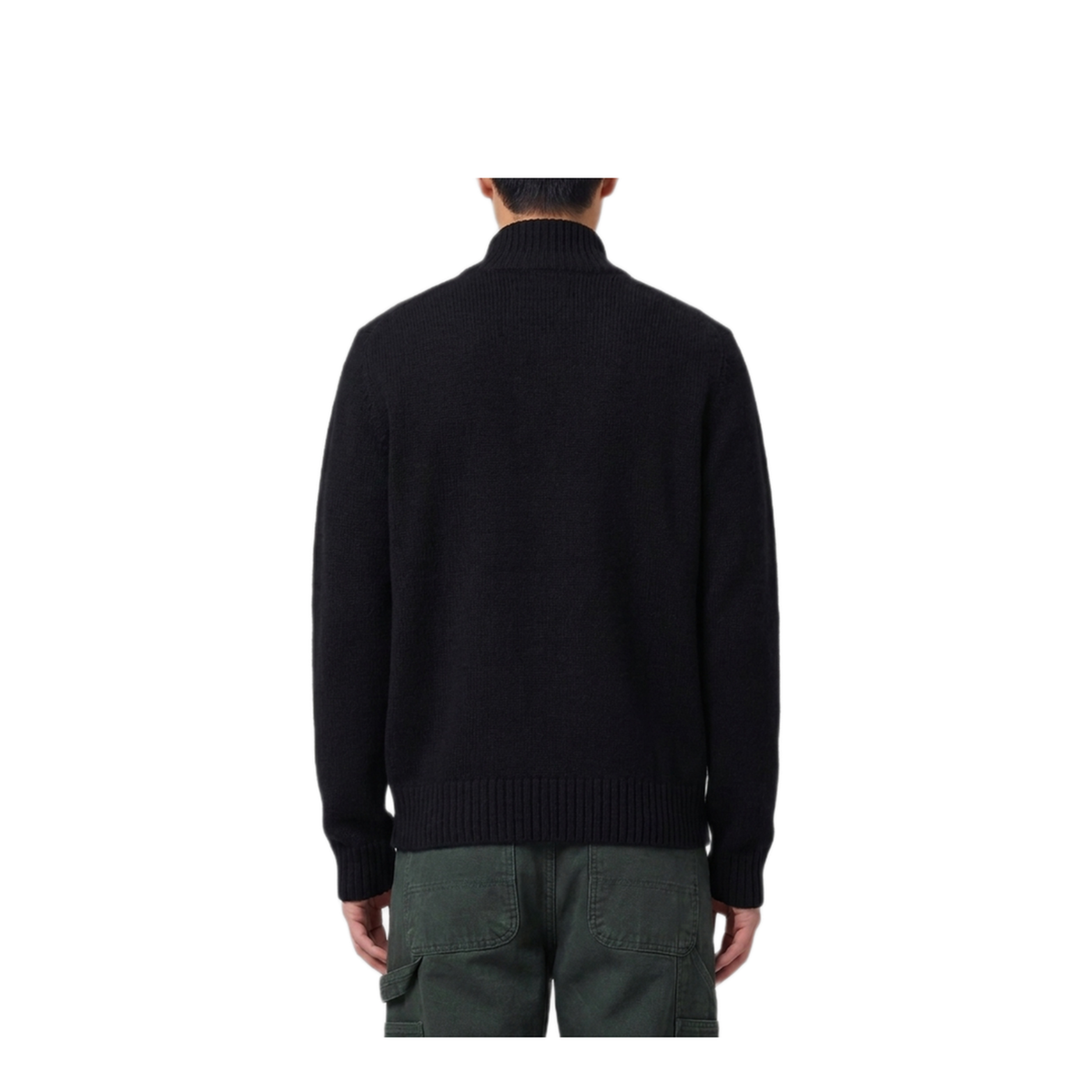 MAYFEYR - Guest In Residence - Black Half Zip Turtleneck - M25210RMBLK