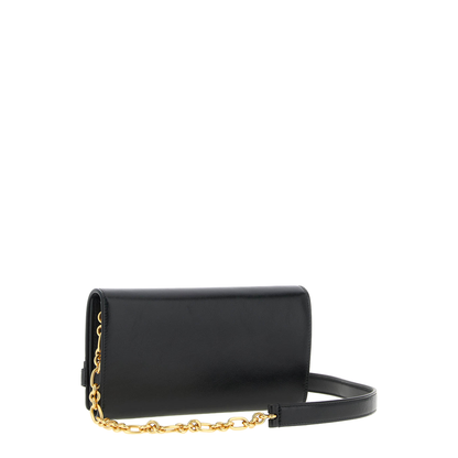 Crinkled Leather Wallet with Shuffle Chain