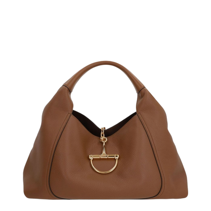 Softbit Maxi Shoulder Bag in Brown Suede