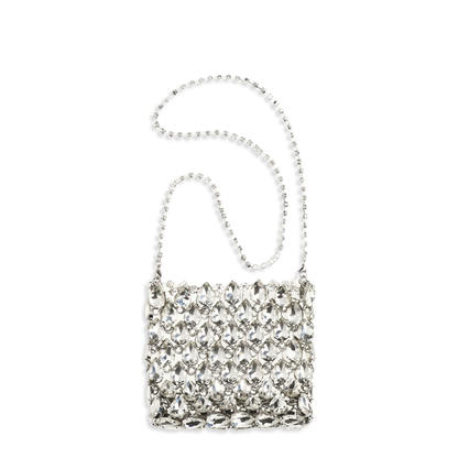Mini Crystal Chainmail Bag - Silver