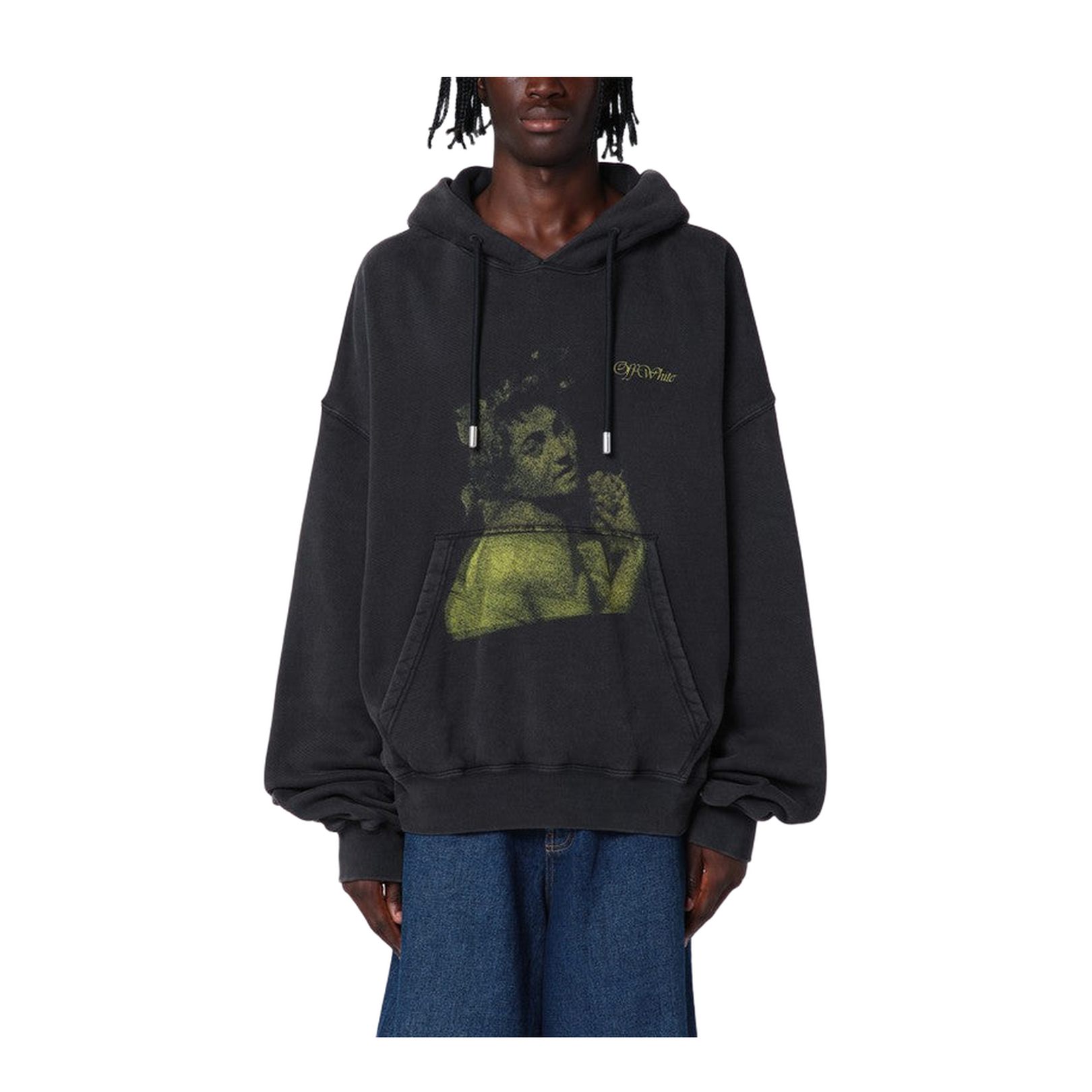 Oversized Black Hoodie with Logo Print