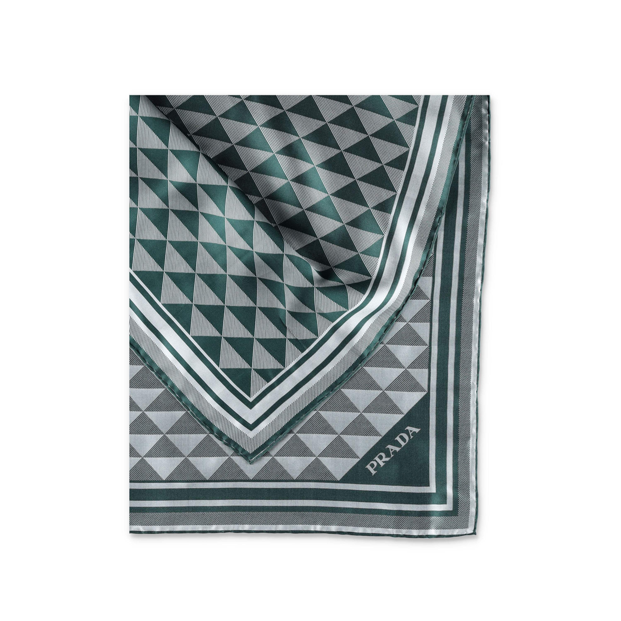 Embroidered Silk Foulard Printed